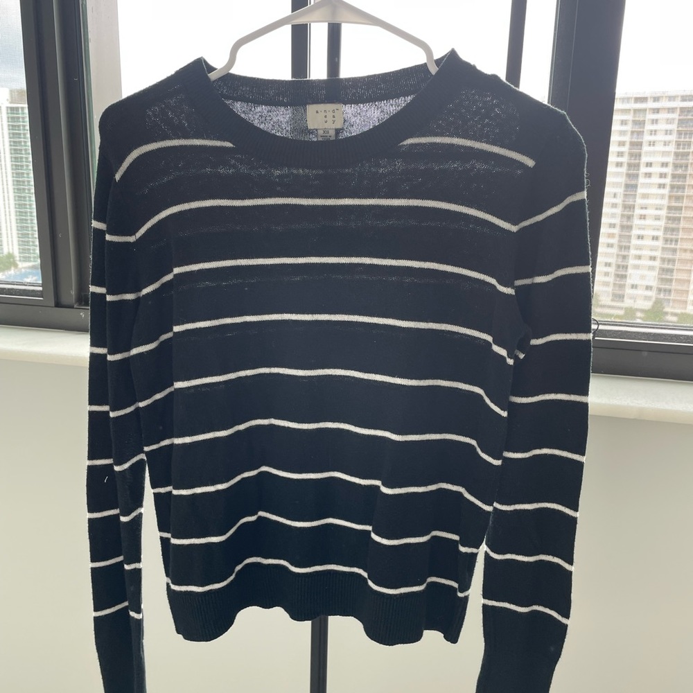 Anew day black and white striped shirt